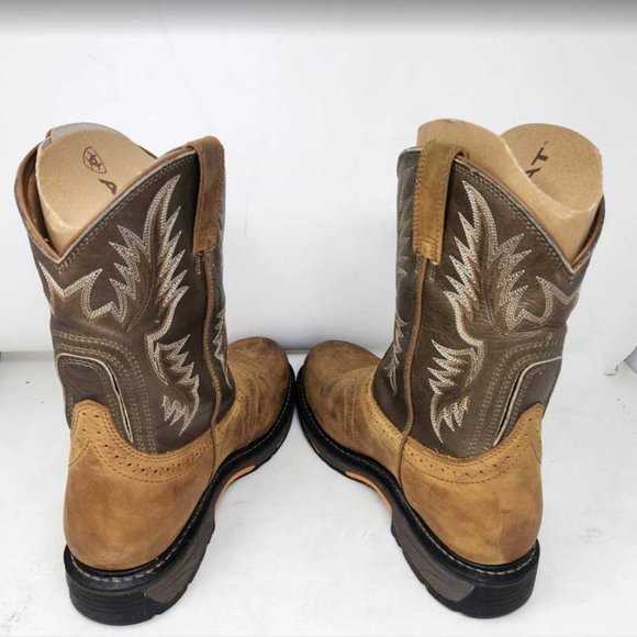 Men\'s 11.5 EE Wide Ariat WorkHog H20 roper soft toe work western boots 10008633 main image 9